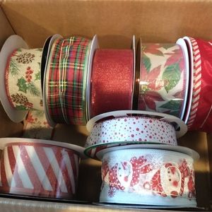 Lot of Wired Christmas Ribbon